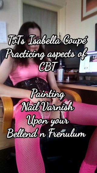 TvTs Isabella Coupe: Isabella sketch her bellend with nail varnish