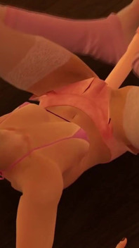 Pink benutzt ihren dildo mit ihren füßen