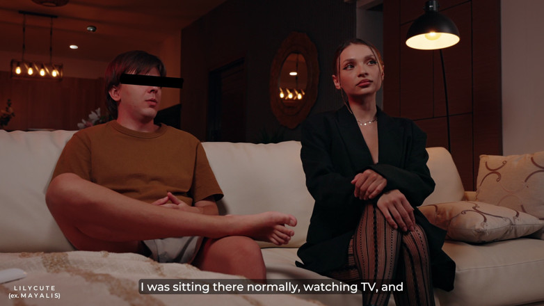Lily Cute: Scared Stepmom Grabs Step Stepson's Dick During Horror Movie - Then...