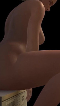 Milf gebruikt de hoek van de wasmachine | 3D-porno