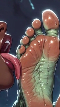 Ebony Slave Girl Foot Worship on Alien - Dripping with Pleasure