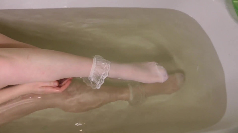 Anna Sky: Anna washes her feet in white socks