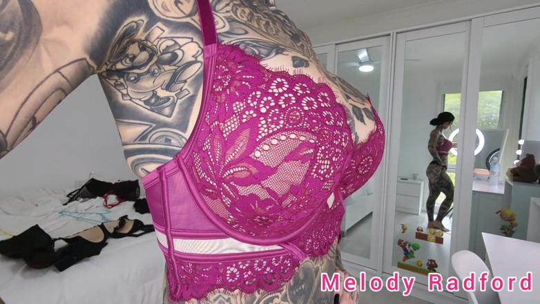 Melody Radford: Black and Purple Lingerie and Micro Bikini Try on Haul...