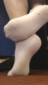 Close-up gezwollen sokken panty balletappartementen plagen