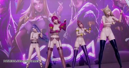 3D-Hentai Games: Black Pink - How you like that naked dance, Ahri, Akali,...