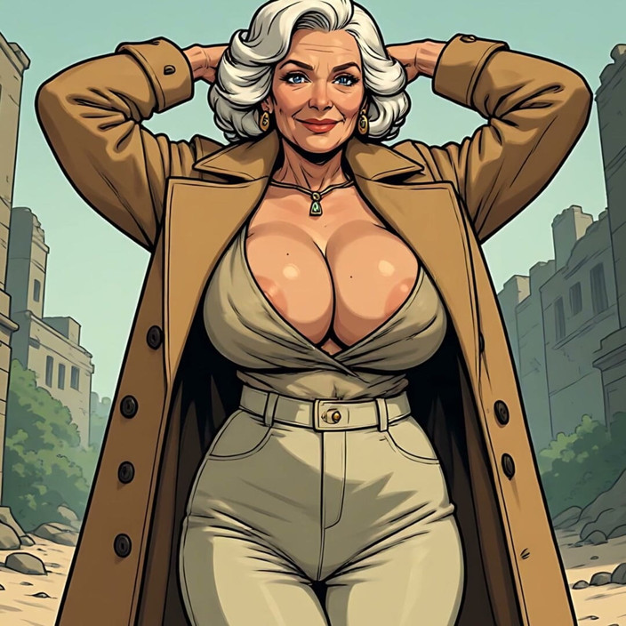 AI Porn: Granny and Mature Cleavage and Tits Art