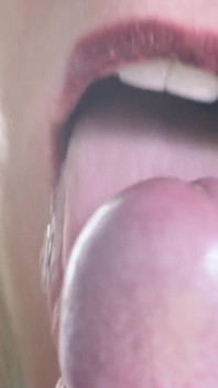 Sensual tongue blowjob