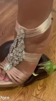 Squashing Eggplant with My Sexy High Heels