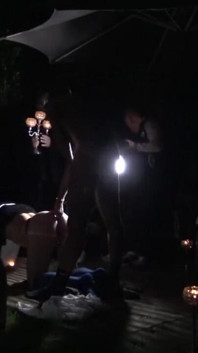 Amateur cam fucked bareback at night for Halloween