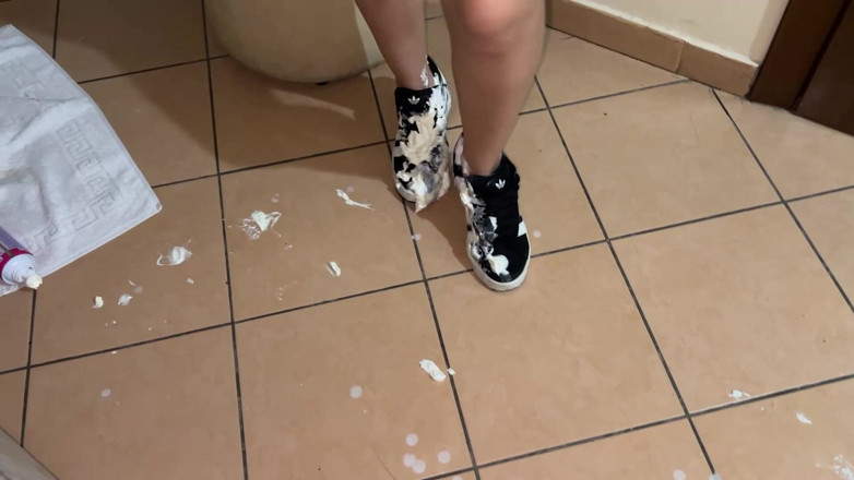 Couple Of Pleasure: Wife's Shoes Fetish Gone Wild: Whipped Cream Tit Fuck &amp; Cum...