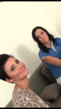 Busty babe gets fucked while licking teens pussy