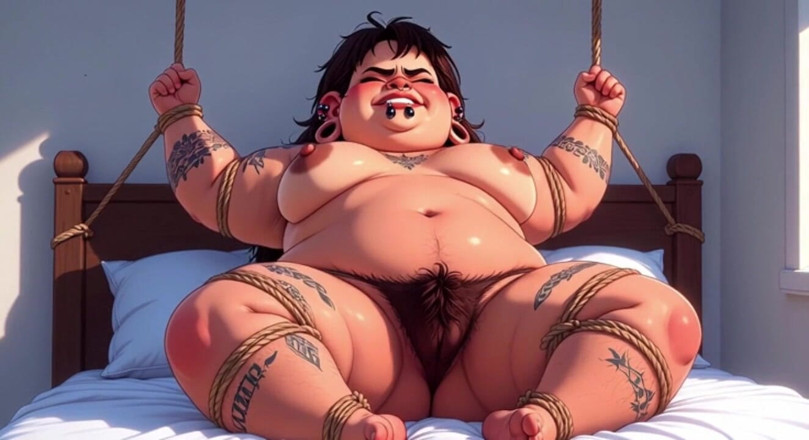 YOUR BEST FANTASY: Fat BBW with Hairy Pussy in Bondage - Extremely Horny