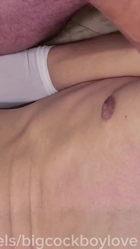 Self-sucking on My Big Cock and Stepdaddy's Thick Cock! Cum in My Mouth, Sweet and Delicious!