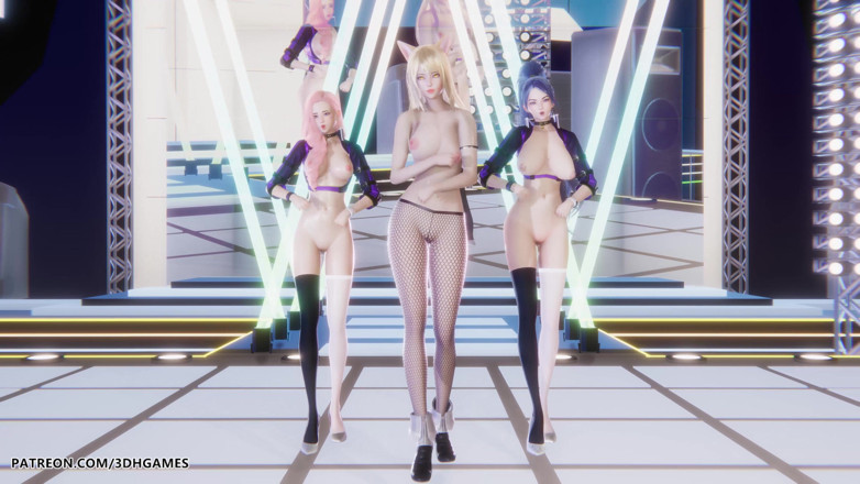 3D-Hentai Games: Red Velvet - Russian Roulette Ahri Evelynn Akali Sexy Striptease League...