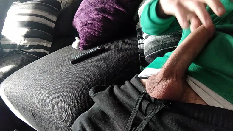Elvissc: Huge Veiny Cock Is Jerked on the Couch Until He...