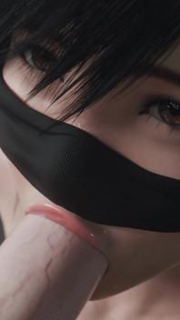 Yuffie Final Fantasy 7 - servicio de mamada descuidada húmeda [solo versión de máscara 4k]