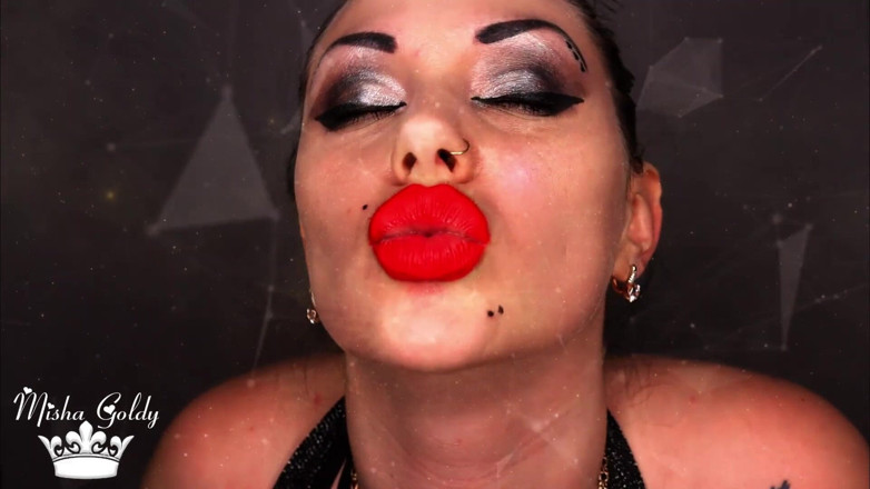 Goddess Misha Goldy: Oggi ti lascio segare sulle mie grandi labbra rosse! JOI...