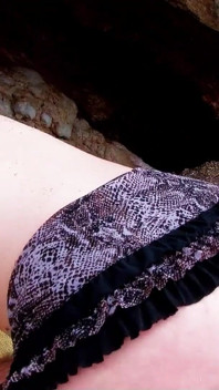 Stepdad fucks blonde teen Lillian in the ass right on the beach