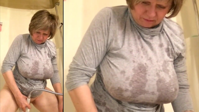 MarieRocks: Gilf peituda se masturba em uma camisa cinza