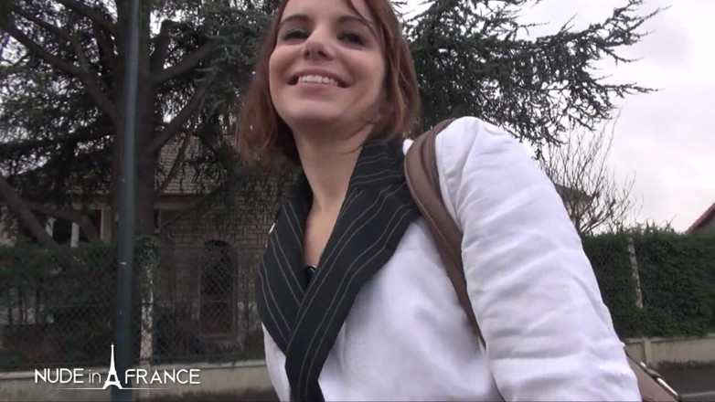 Nude in France: Wild porn casting of a young waitress Alyzee 23 years old
