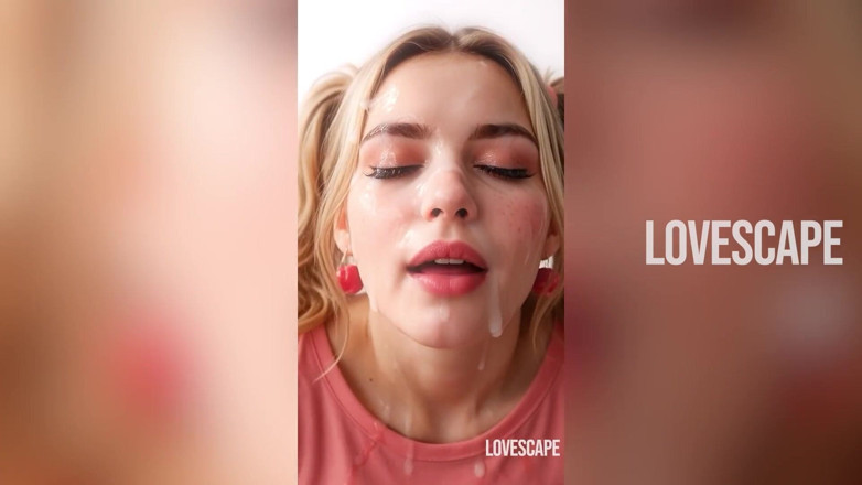Lovescape: Shy Blonde Hentai Cutie Hesitates, Then Sucks Cock Until Sticky...