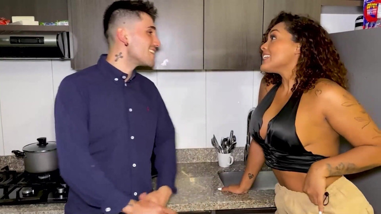 Carla Morelli: Colombian Ebony MILF Fucks Her Chef While Her Husband Is...