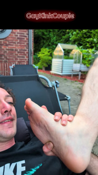 Footjob While Chillin' in the Garden