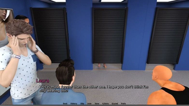 XXX Games Bunk: Laura Lustful Secret - เกมเพลย์ - สวมบทบาท - การเต้นรําในงานรําลึกและเปลื้องผ้าให้เพื่อนลูกเลี้ยงชายในร้านเสื้อผ้า