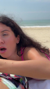 Handjob on the Beach Huge Cum From Hand