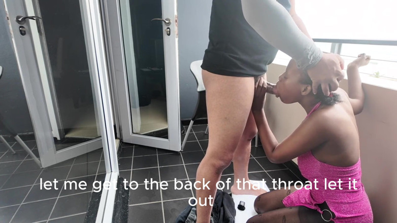 Slut me out: Who Wants Next? Humiliating Throat Fucking on Balcony