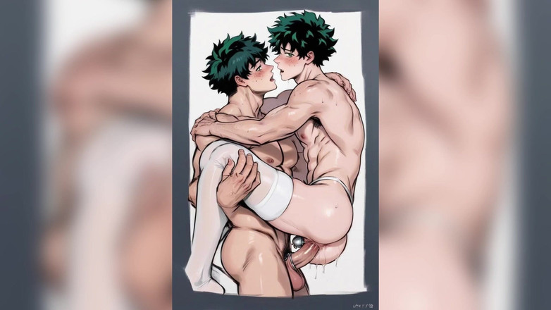 AI gay porn: Ai большой член трахает фембойную задницу и кончает