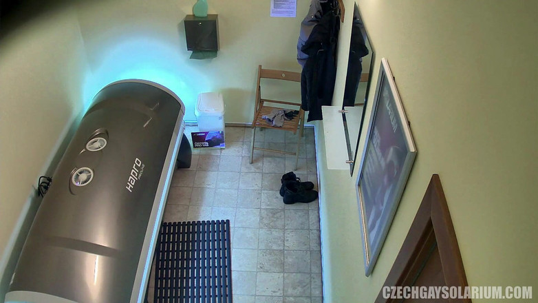 Czech Gay Solarium: Checa gay solarium 23 Lean Twink muestra sus bienes