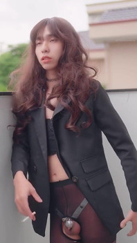 Cute Sissy Smoking and Anal in Chastity