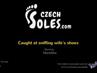Czech Soles - foot fetish content: पत्नी के जूते सूंघते हुए पकड़ा गया