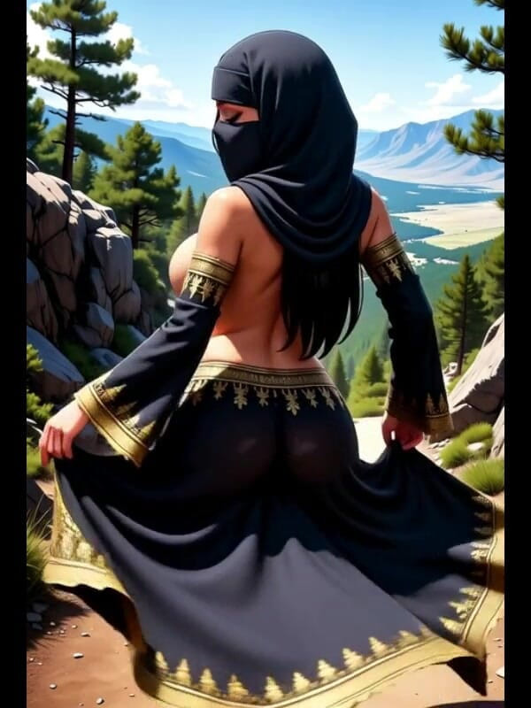 Arabian Diva: Diva arab toket besar menggoda- fantasi topless gunung ai