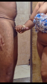 POV Indian Stepmom Caught in Bathroom and Having Horny Feeling in the Pussy