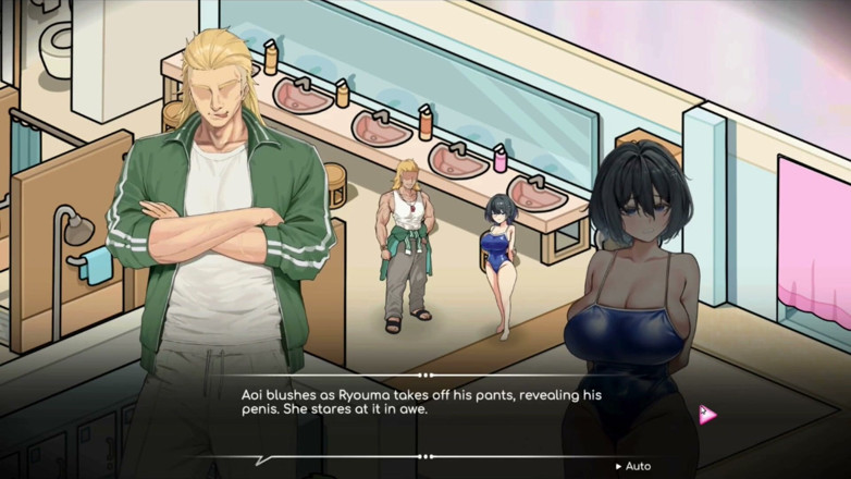 NSFWOtaku: Permainan hentai - adegan galeri seks gaya doggy aoi berdiri - lifeguard...
