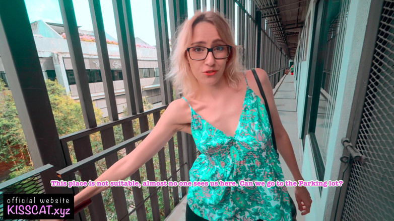 KissCat: 18 babe's first date in mall ends doggy &amp; cum mouth...
