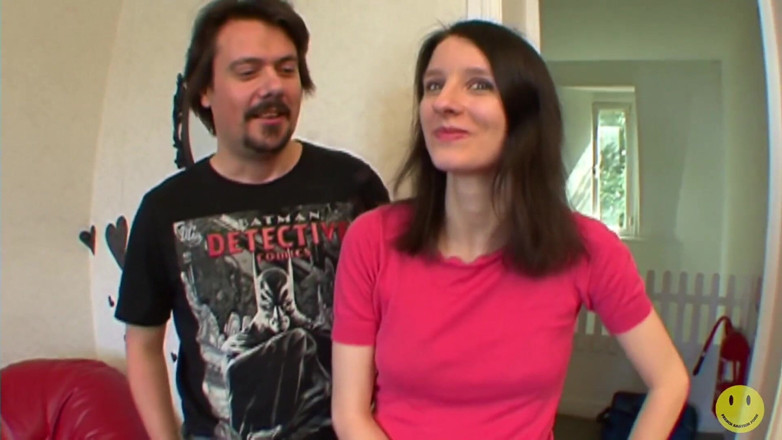 French Amateur Porn: 2 dudes for skinny pauline
