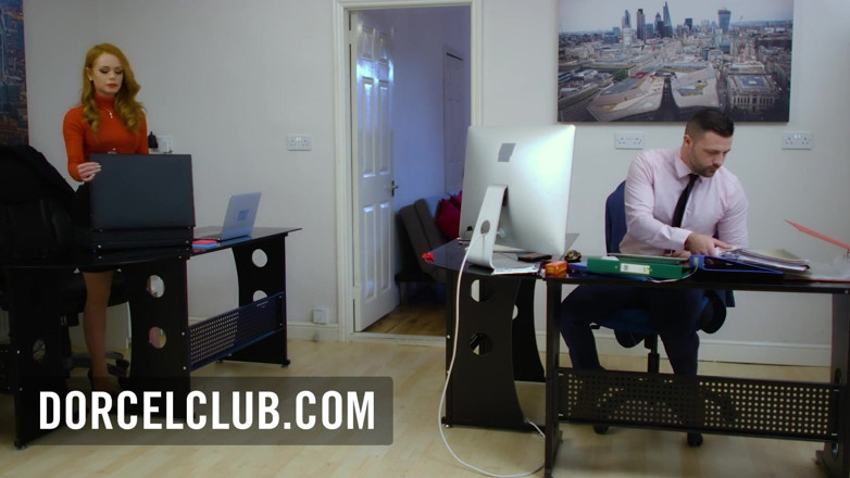 Dorcel Club: Three men take care of the pretty red head Ella...