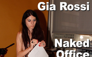 Thumbnail of Gia Rossi naked office worker pours shots