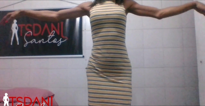 Tsdanisantos1: 性感诱人的丹妮拉桑托斯跳舞，然后高潮。