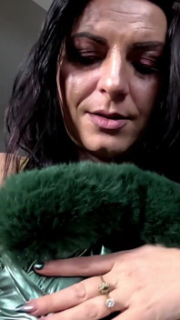Shiny Downjacket Boobs Tease - Puffy Coat, Deep Cleavage & Naughty Looks