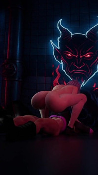 Peituda travesti Bonnie fode sexy menina áspera em um canto escuro cyberpunk - Hardcore Anal