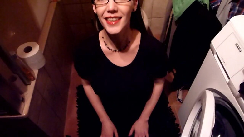 Viktoria Goo: German librarian with glasses used as pissdrinking slut