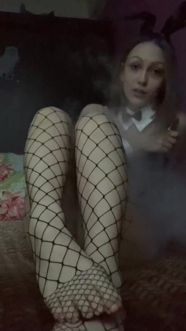 SashaSweet69: Bunny costume, naked pussy and vape