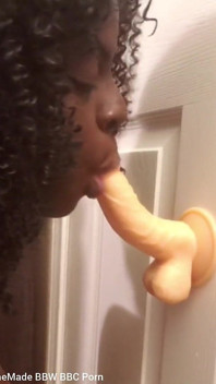 Blowjob Practice Sucking Mounted Dildo