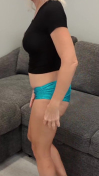 Turquoise Holographic Booty Shorts & Black Crop Top