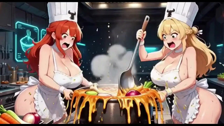 Hot girl dancing: Video tukang masak lubang, Ai Animasi