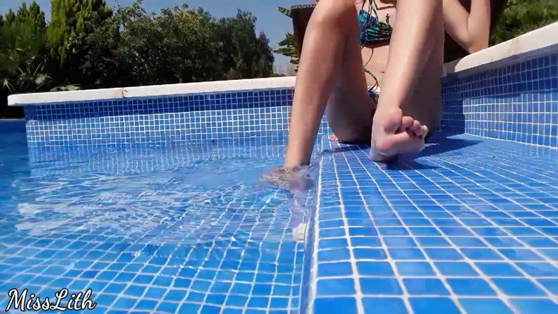 Miss Lith Domina: Wet Feet on Pool